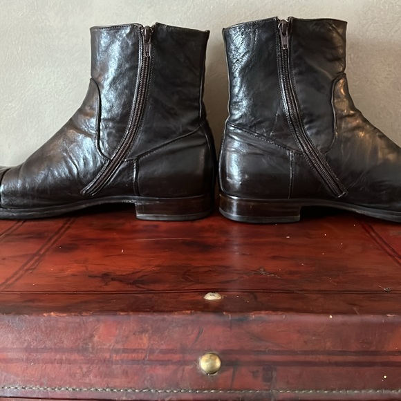 MOMA Brown Black Chelsea Ankle Boot with Side Zip - Picture 5 of 7